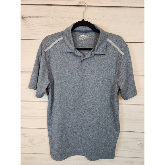 Nike Dri Fit Men's Gray Solid Golf Performance Short‎ Sleeve Polo Shirt Size S - Picture 1 of 6